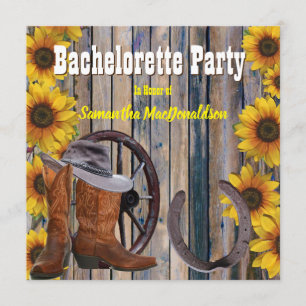 Invitation Partie rustique de bachelorette de ranch de pays