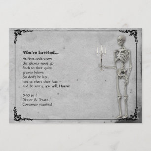 Invitation Partie squelettique vintage de Halloween