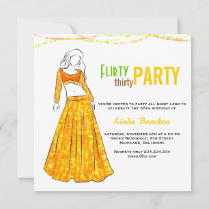 Invitation Partie trente Flirty de fille de jupe fascinante