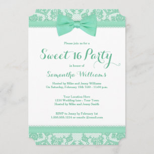 Invitation Partie verte et blanche en bon état du bonbon 16 à