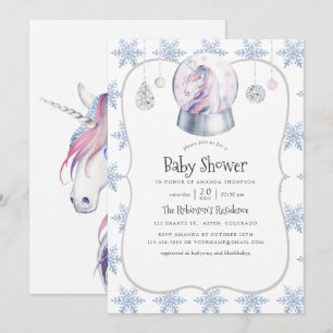 Invitation Parties scintillant aquarelle Baby shower de Noël