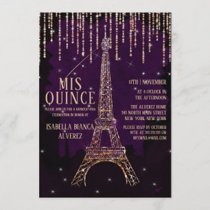 Invitation Parties scintillant Aquarelle Paris Tour Eiffel Qu