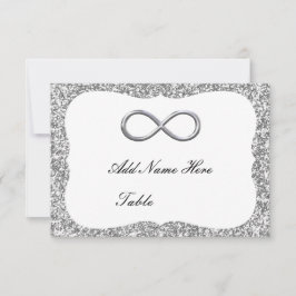 Invitation Parties scintillant Argent Infinie Table Place Car