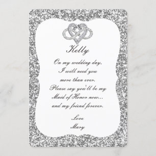 Invitation Parties scintillant Argent Infinity Coeur Maid Of