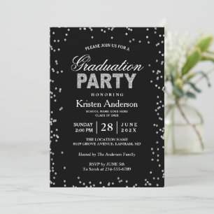 Invitation Parties scintillant Argent moderne étincelle la fê