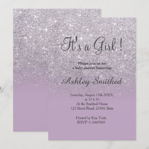 Invitation Parties scintillant argent violet lilas ombre fill