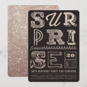Invitation Parties scintillant Art déco Surprise Fête Anniver