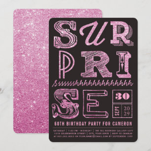 Invitation Parties scintillant Art déco Surprise Fête Anniver