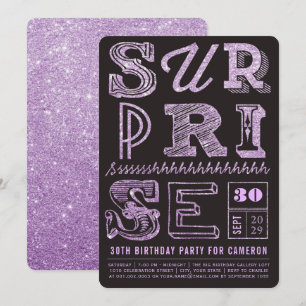 Invitation Parties scintillant Art déco Surprise Fête Anniver
