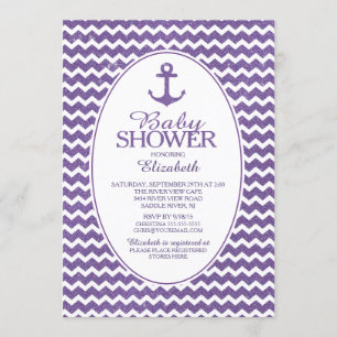 Invitation Parties scintillant Baby shower d'Ancres nautiques