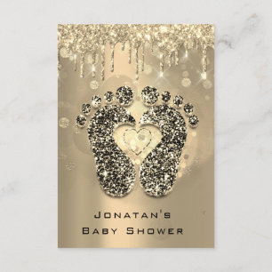Invitation Parties scintillant Baby shower pieds Sepia Dots G