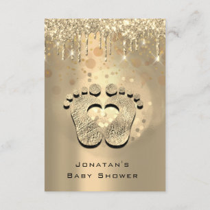 Invitation Parties scintillant Baby shower pieds Sepia Dots G