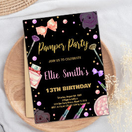 Invitation Parties scintillant Black Pamper Party Anniversair