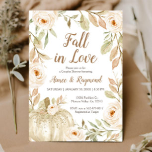 Invitation Parties scintillant blanche Citrouille Couples Dou