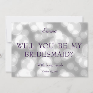 Invitation Parties scintillant Blanche Serez-Vous Ma Femme D'