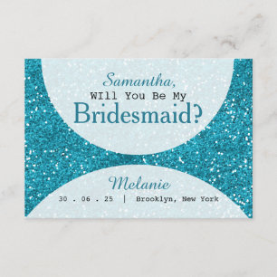 Invitation Parties scintillant bleu turquoise élégant