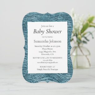 Invitation Parties scintillant bleu Turquoise turquoise Zebra