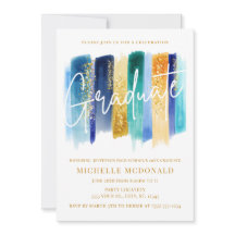 Parties scintillant Bleue et Or Graduation Party