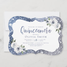Parties scintillant bleue étincelante et Quinceane
