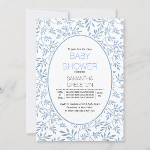 Invitation Parties scintillant bleue moderne baby shower tend