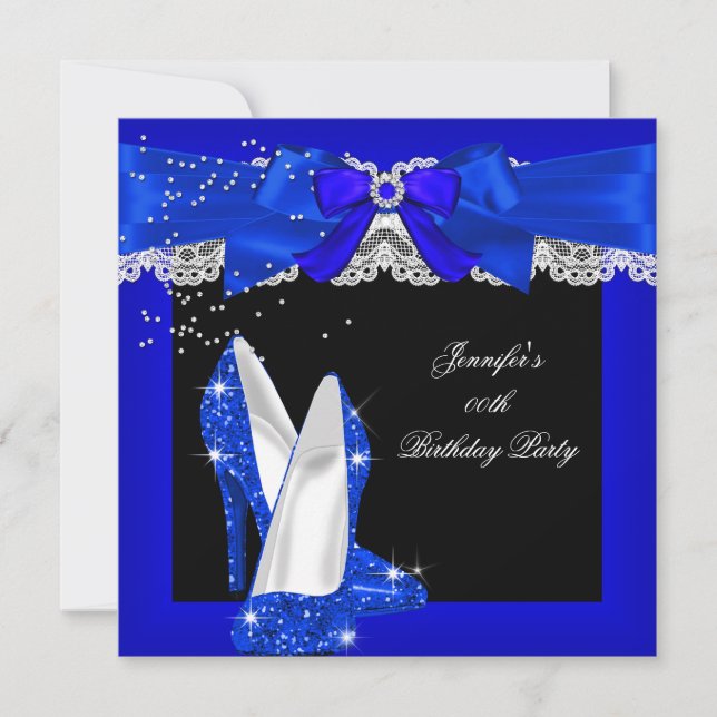 Invitation Parties scintillant Bleue Royale Chaussure haute t (Devant)