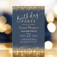 Parties scintillant Blue Gold de la Marine branché