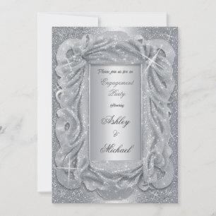Invitation parties scintillant brillante en mousseline d'arge