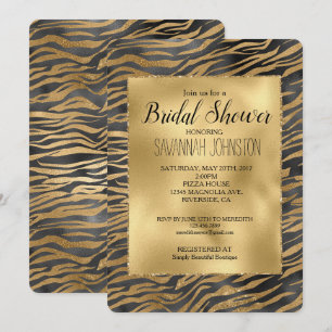 Invitation Parties scintillant brillante noire or Sparkle Zeb