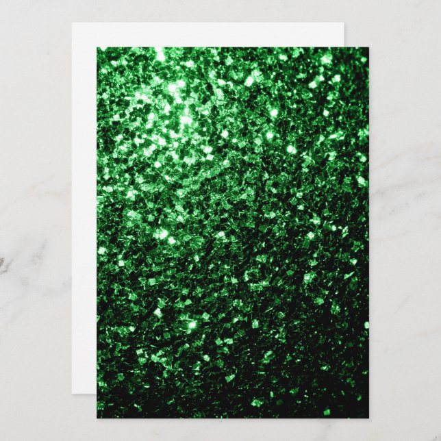 Invitation Parties scintillant brillante vert foncé Glamor Pe (Devant / Derrière)