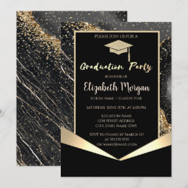 Invitation Parties scintillant Casquette, Confetti Black Marb