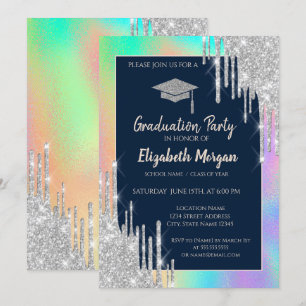 Invitation Parties scintillant Casquette, Éclats d'argent, Ar