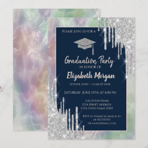 Invitation Parties scintillant Casquette, Éclats d'argent, Ho