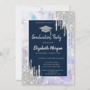 Invitation Parties scintillant Casquette, Éclats d'argent, Ho