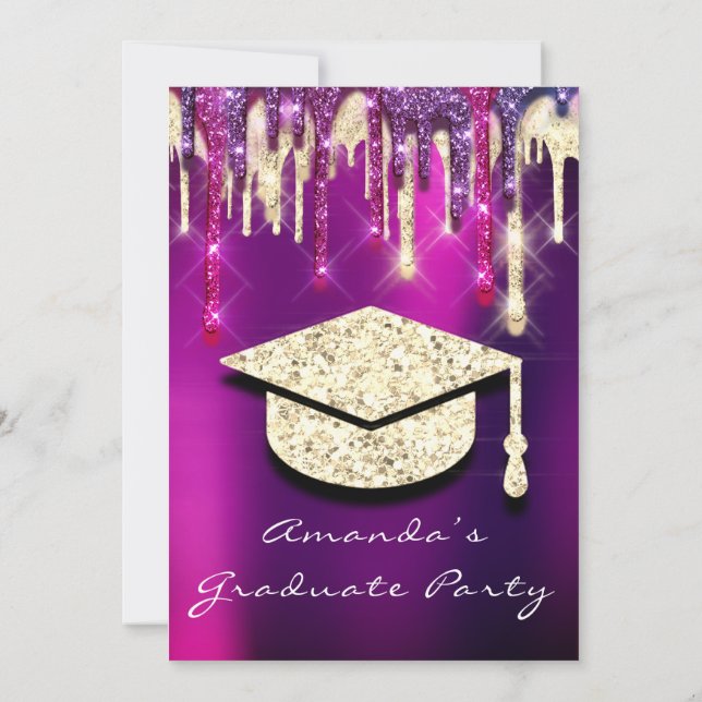 Invitation Parties scintillant Casquette or de la  d'or Holog (Dos)