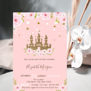 Invitation Parties scintillant Castle Stars Baby shower Fleur