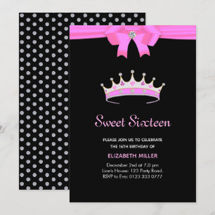 Invitation Parties scintillant chic Diamond Crown Sweet sixte