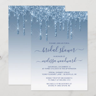 Invitation Parties scintillant chic  Fête des mariées Blue Om