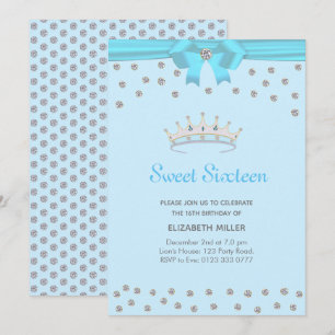 Invitation Parties scintillant chic Sweet sixteen diamant sur