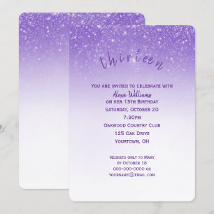 Invitation Parties scintillant Confetti 13ème anniversaire