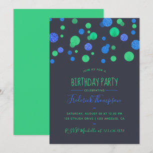 Invitation Parties scintillant Confetti Adulte Anniversaire F
