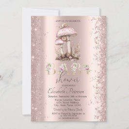 Invitation Parties scintillant Confetti Champignons Baby show