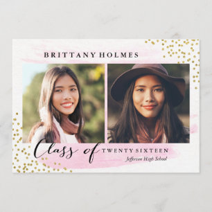 Invitation Parties scintillant Confetti Sprinkle 2 Pink