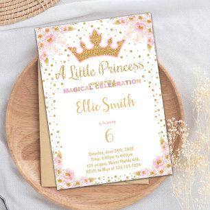 Invitation Parties scintillant Couronne princesse Anniversair