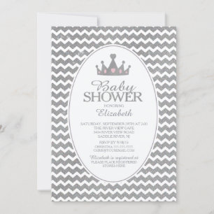 Invitation Parties scintillant Couronne Princesse Baby shower