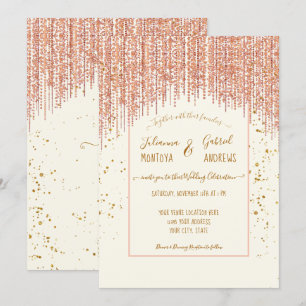 Invitation  Parties scintillant d'allumage Rose ivoirien Invi