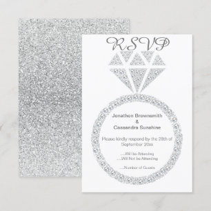 Invitation Parties scintillant D'ANNEAU DE DIAMANT ÉLÉGANT RS