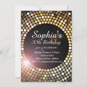 Invitation parties scintillant d'anniversaire