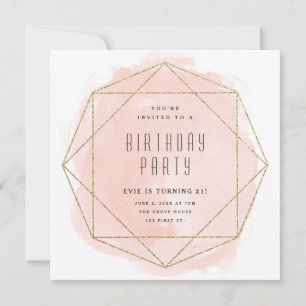 Invitation Parties scintillant d'anniversaire de l'aquarelle 