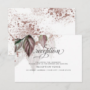 Invitation Parties scintillant d'aquarelle moderne Foliage Ba