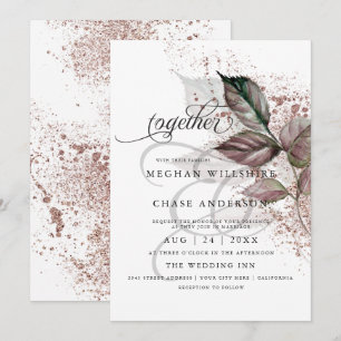 Invitation Parties scintillant d'aquarelle moderne Foliage Ba